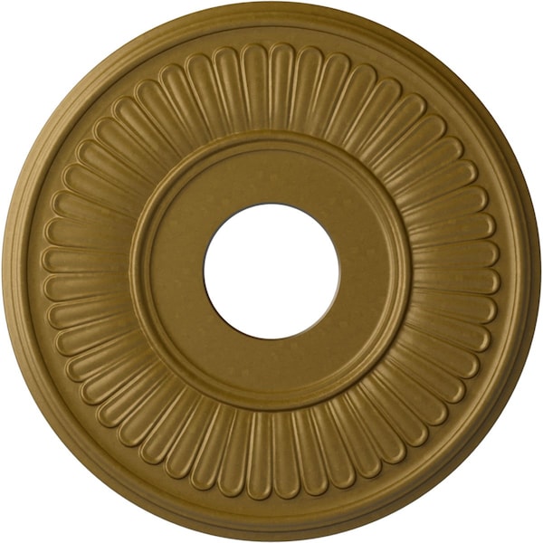 Ekena Millwork Berkshire Ceiling Medallion (Fits Canopies up to 7"), Hnd-Painted Gold, 15 3/4"OD x 3 7/8"ID x 3/4"P CM15BEGLS - main